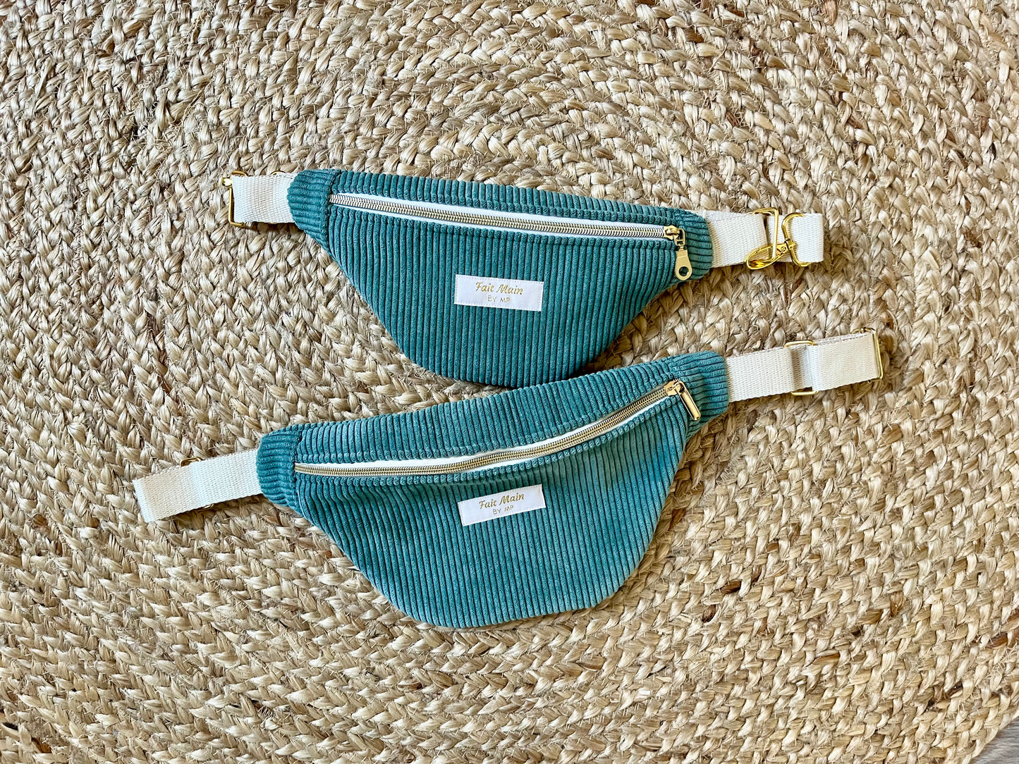 Sacs banane parent/enfant Vert d'eau