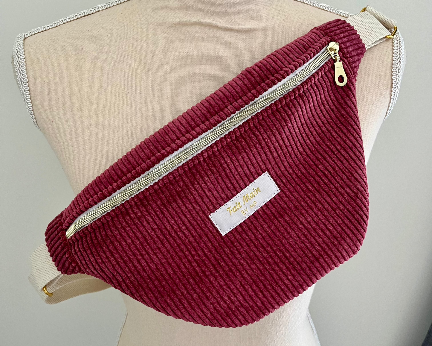 Sac banane velour côtelé taille M