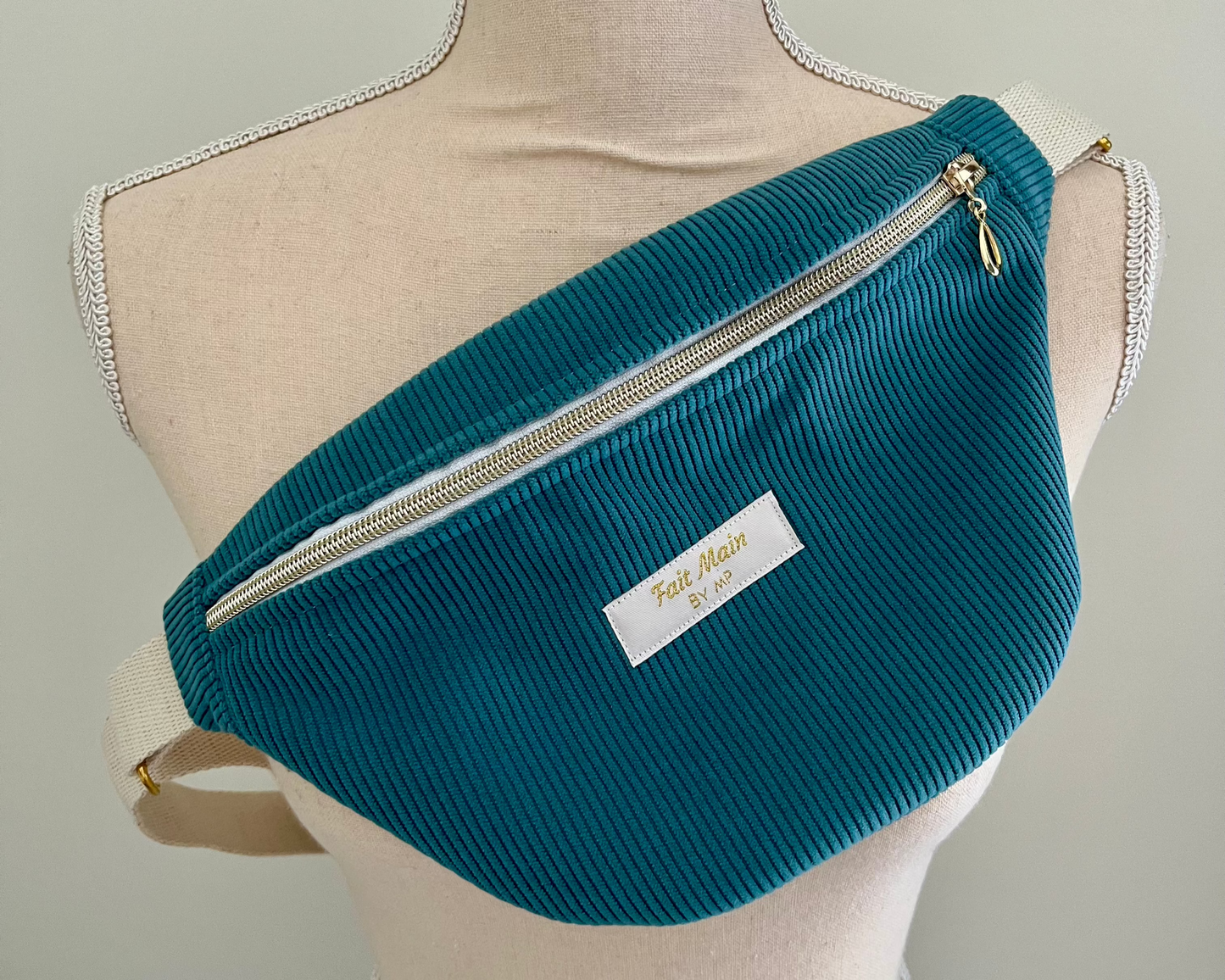 Sac banane velour côtelé taille M