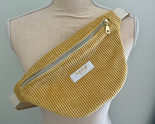 Sac banane velour côtelé taille M