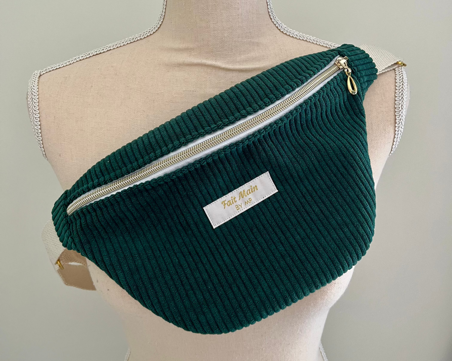 Sac banane velour côtelé taille M