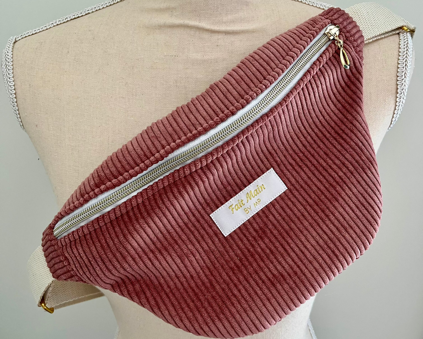 Sac banane velour côtelé taille M